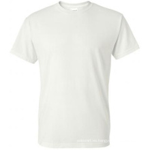 100% Algodón Promoción Cuello Red Camiseta Blanca